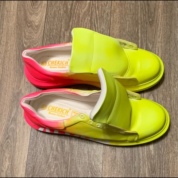 Chekich 254 Aloha Yellow-Pink Sneakers Unisex Graffiti Shoes 43/US 10 New - Picture 8 of 9
